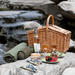 Picnic Time Somerset Picnic Basket - Sage Green - Perfect for outdoor/camping activity, basket on rock with wine 