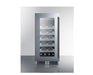 Summit 15" Wide Built-In Wine Cellar Left Hand Hinge, CL155WCLHD - front view with wine bottles on shelves