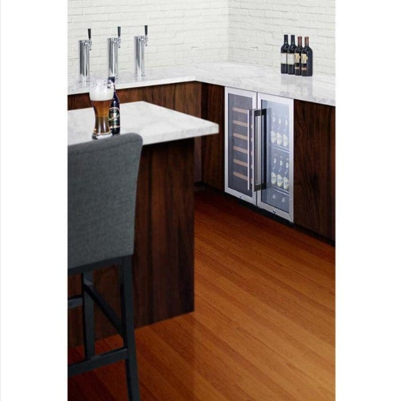 Summit 15" Wide Built-In Wine Cellar - wine fridge and matching beverage center under counter