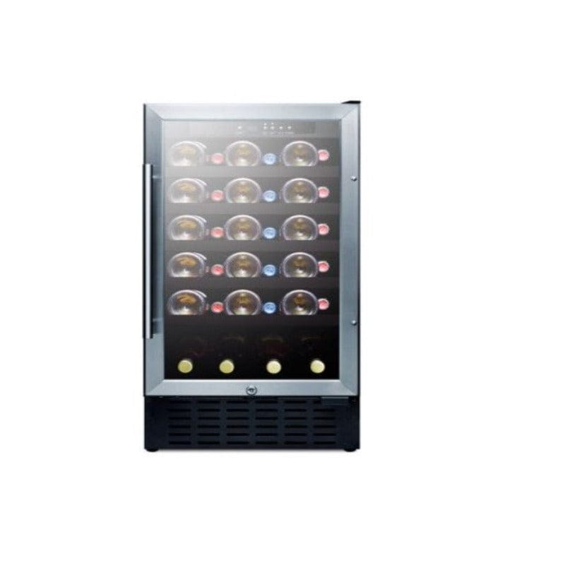 Summit 18" Wide Built-In Wine Cellar - front view with bottles inside