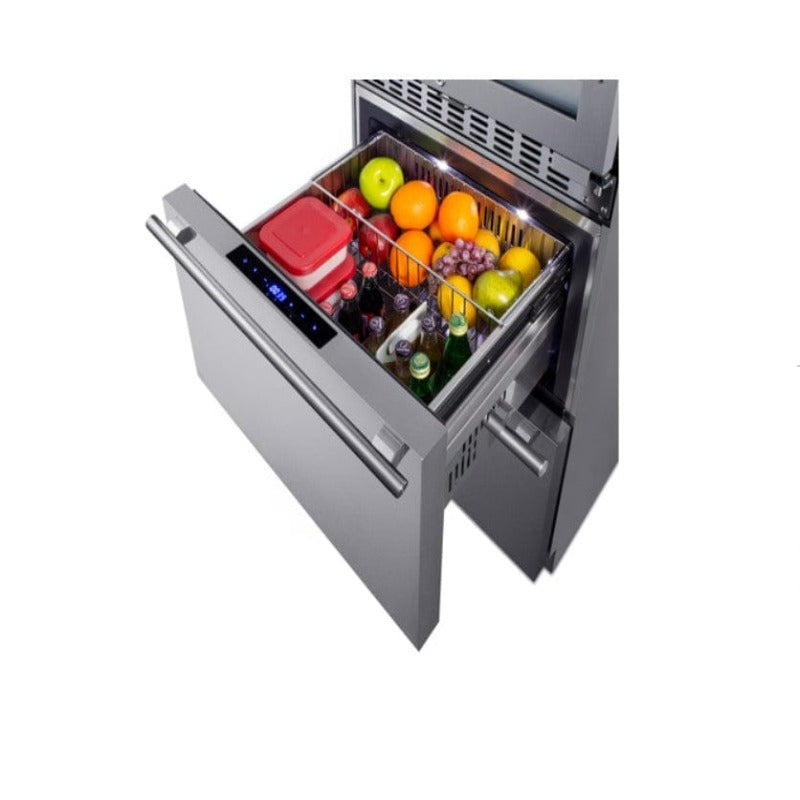 Summit 24" Wide Combination Dual-Zone Wine Cellar and 2-Drawer All-Refrigerator, SWCDAR24