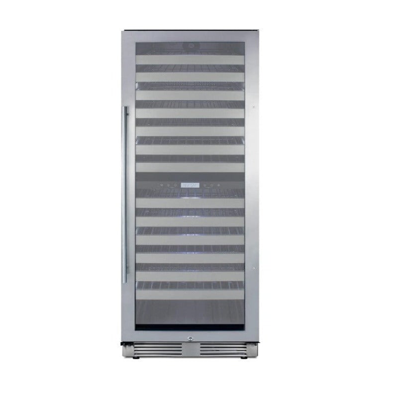 Summit 24" Wide Dual-Zone Wine Cellar, Stainless Steel - front view