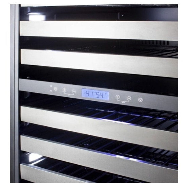 Summit 24" Wide Dual-Zone Wine Cellar, Stainless Steel - details of temperature control