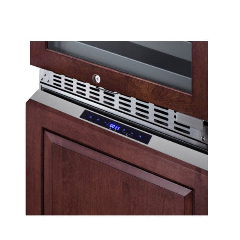 Summit 24" Wide Combination Dual-Zone Wine Cellar and 2-Drawer All-Freezer - control panel detail