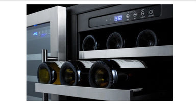 Summit 36" Wide Built-In Wine Cellar, ADA Compliant - details of shelf and temperature controls