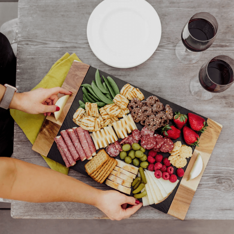 Toscana Covina Acacia and Slate Serving Tray - Perfect for placing delicious food