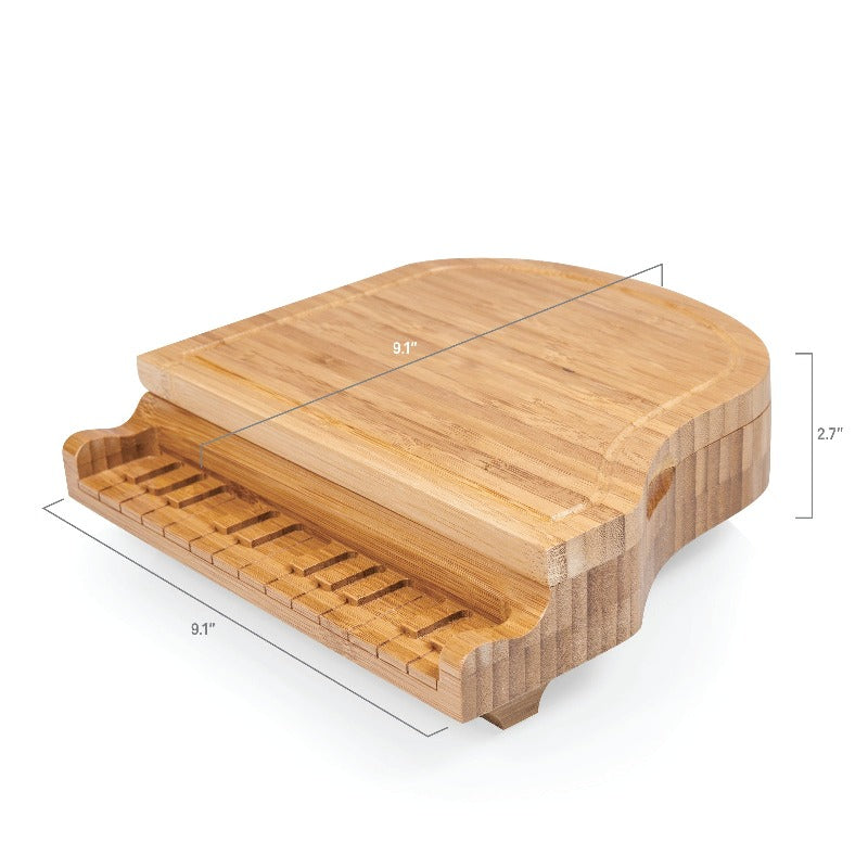 Toscana Piano Cheese Cutting Board & Tools Set - dimensions of board