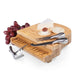 Toscana Piano Cheese Cutting Board & Tools Set - board closed with tools, cheese, and fruit