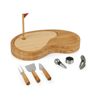 Toscana Sand Trap Gold Cheese Cutting Board & Tools Set - View of cutting board and toolset