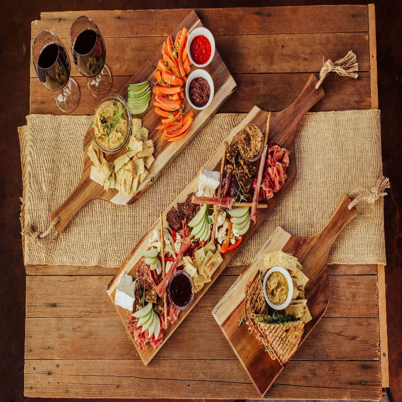 Toscana Set of 3 Artisan Serving Planks - plans with appetizers and wine