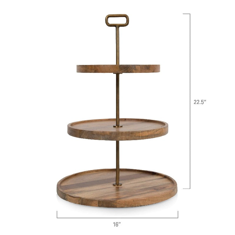 Toscana Tapas 3 Tier Serving Tray - dimensions