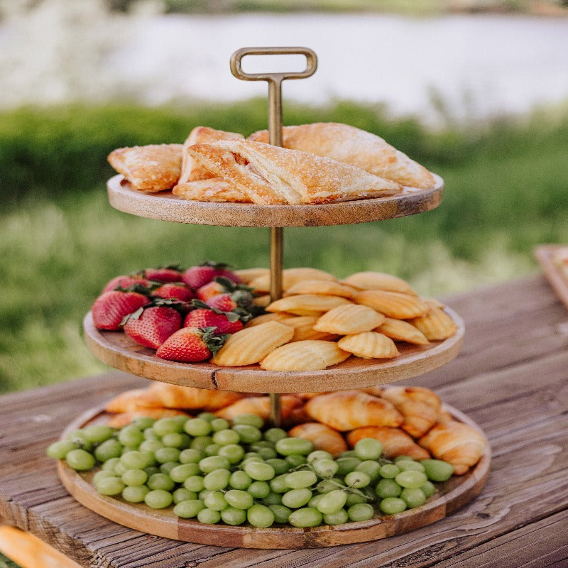 Toscana Tapas 3 Tier Serving Tray - trays with appetizers and fruit