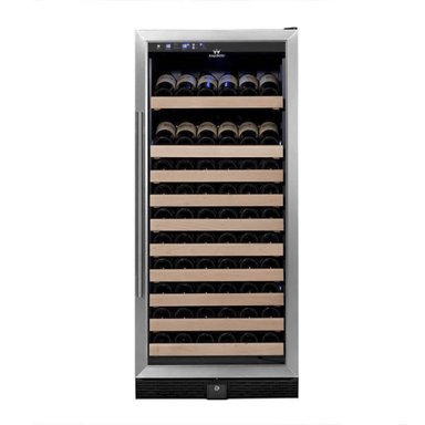 KingsBottle 100 Bottle Kitchen Wine Refrigerator Freestanding SS RHH - front view with closed door